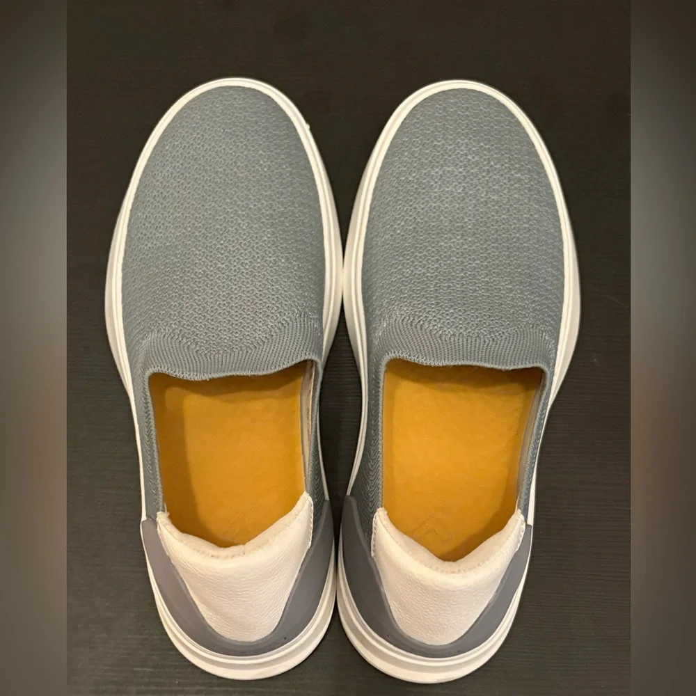 BOLI Knit CASCA Blue and White Slip On Canvas Shoes Memory Foam Sole W 8 M 6